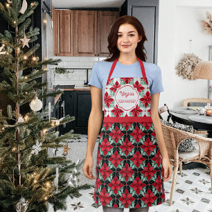 Moderne Weihnachtsstern-Muster-Weihnachtskoch-Chef Schürze