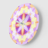 Moderne Weihnachtssterne Lila Gelb Große Wanduhr (Winkel)