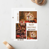 Moderne Weihnachtsstylische Minimalistische Script Mitteilungskarte (Vorderseite/Rückseite Beispiel)