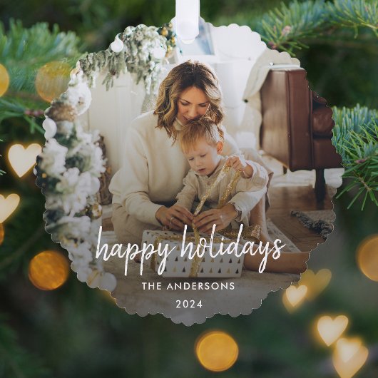 Moderne Weihnachtsstylische Minimalistische Script Ornament Karte