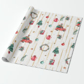 Moderne Weihnachtssymbole Geschenkpapier (Ungerollt)