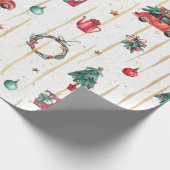 Moderne Weihnachtssymbole Geschenkpapier (Ecke)