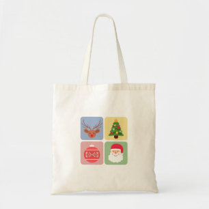 Moderne Weihnachtssymbole Tragetasche
