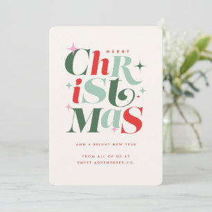 Moderne Weihnachtstypografie Firma Feiertagskarte