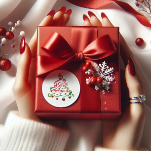 Moderne Weihnachtstypografie in Pine Sticker