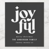 Moderne Weihnachtstypografie schwarz-weiß Weinetikett (Einzelnes Label)