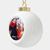 Moderne Weihnachtsverzierung Foto C Keramik Kugel-Ornament (Rechts)