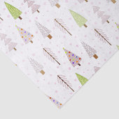 Moderne Weihnachtswaldbäume blush Pink Muster Seidenpapier (Ausschnitt)