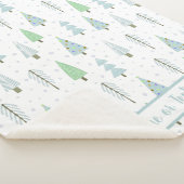Moderne Weihnachtswälder Bäume Blue Green Custom S Sherpadecke (3/4)