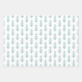 Moderne Weihnachtswälder Bäume Blue Green Geschenkpapier Set (Vorderseite 3)