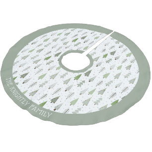 Moderne Weihnachtswälder Bäume Blue Green Name Bru Polyester Weihnachtsbaumdecke