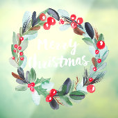 Moderne Weihnachtswasserfarbe Fensteraufkleber (Blatt 3)