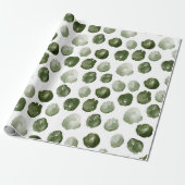 Moderne Weihnachtswasserfarbe Grüne Punkte Geschenkpapier (Ungerollt)