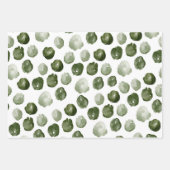 Moderne Weihnachtswasserfarbe Grüne Punkte Geschenkpapier Set (Vorderseite)