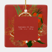 Moderne Weihnachtszeit botanisch | Erstes Weihnach Keramikornament (Rückseite)