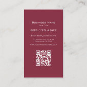 Moderne Wein-Strudel-Editable-QR-Code Visitenkarte (Rückseite)
