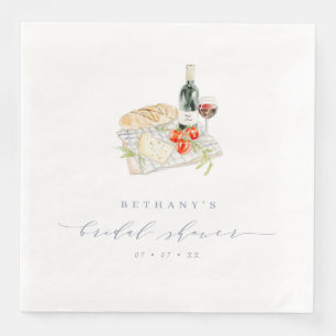 Moderne Wein- und Käse-Picknick-Brautparty  Serviette