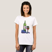 Moderne Wein- und Traubenkunst T-Shirt (Vorne ganz)