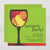 Moderne Weinglas-Sangria-Party Einladung (Vorne/Hinten)