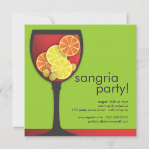 Moderne Weinglas-Sangria-Party Einladung