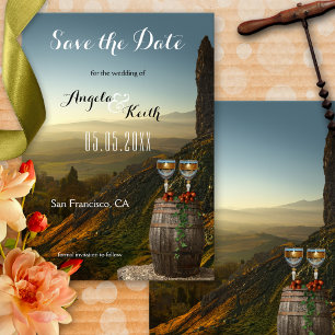 Moderne Weinkarte oder Weinthemenkarte Save the Da Date