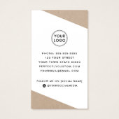 Moderne, weiß geometrische Kraft-Papierkarte (Rückseite)