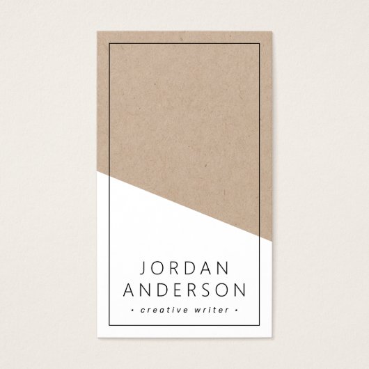 Moderne, weiß geometrische Kraft-Papierkarte (Vorderseite)