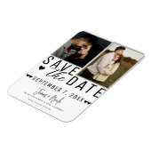 Moderne Weiß & Grau Save the Date 2 Foto Hochzeit Magnet (Linke Seite)