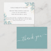 Moderne, weiß-grüne leafy Discount-Karte Rabattkarte (Vorne/Hinten)