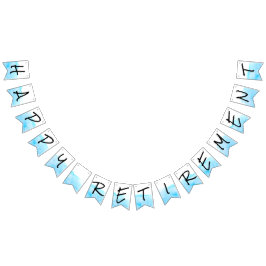 Moderne weiß und blau Wasserfarben glückliche Pens Wimpelkette