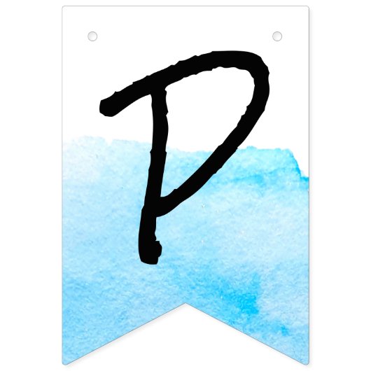 Moderne weiß und blau Wasserfarben glückliche Pens Wimpelkette (Dritte Fahne)