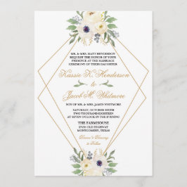 Moderne, weiß und goldgeometrisch geflochtene Einl Einladung