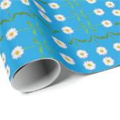 Moderne Weißbücher mit Aquamarinem Hintergrund Geschenkpapier (Rolleneckpunkt)