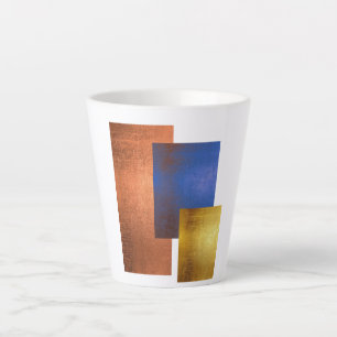Moderne Weiße Abstrakte Geometrische Latte-Mug Milchtasse
