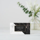 Moderne weiße BlackSilver MarmorVisitenkarte Visitenkarte (Stehend Vorderseite)