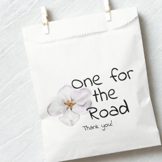 Moderne weiße Blume, Einer für den Weg, danke Geschenktütchen