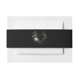 Moderne weiße Blume mit Herz-Hochzeit- Einladungsbanderole