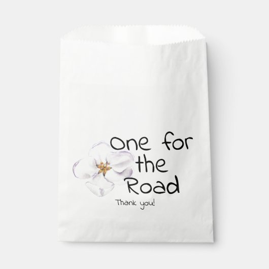 Moderne weiße Blume, One for road, vielen Dank Geschenktütchen (Vorderseite)