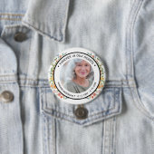 Moderne weiße Blumen - Für immer in unseren Herzen Button (Beispiel)