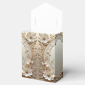 Moderne weiße Blumen Perlen Geschenkbox Geschenkschachtel (Geöffnet)