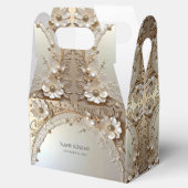 Moderne weiße Blumen Perlen Geschenkbox Geschenkschachtel (Geöffnet)