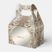 Moderne weiße Blumen Perlen Geschenkbox Geschenkschachtel (Rückseite)