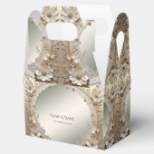 Moderne weiße Blumen Perlen Geschenkbox Geschenkschachtel (Geöffnet)