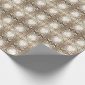 Moderne weiße Blumen Perlen Geschenkpapier (Ecke)