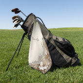 Moderne weiße Blumen Perlen Golfhandtuch (Gras)