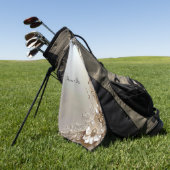 Moderne weiße Blumen Perlen Golfhandtuch (Gras)