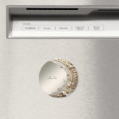 Moderne weiße Blumen Perlen Magnet (In Situ (Geschirrspüler))