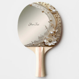 Moderne weiße Blumen Perlen Ping-Pong-Schläger Tischtennis Schläger
