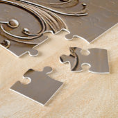 Moderne weiße Blumen Perlen Puzzle (Seite)