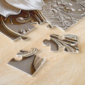 Moderne weiße Blumen Perlen Puzzle (Seite)
